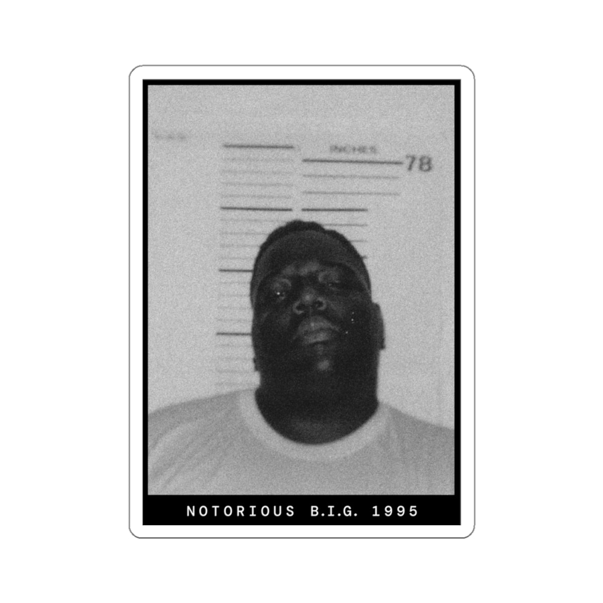 Notorious B.I.G. 1995 Rapper Mugshot Sticker