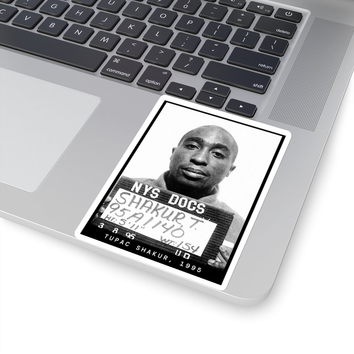 Tupac Shakur, 1995 Rapper Mugshot Sticker