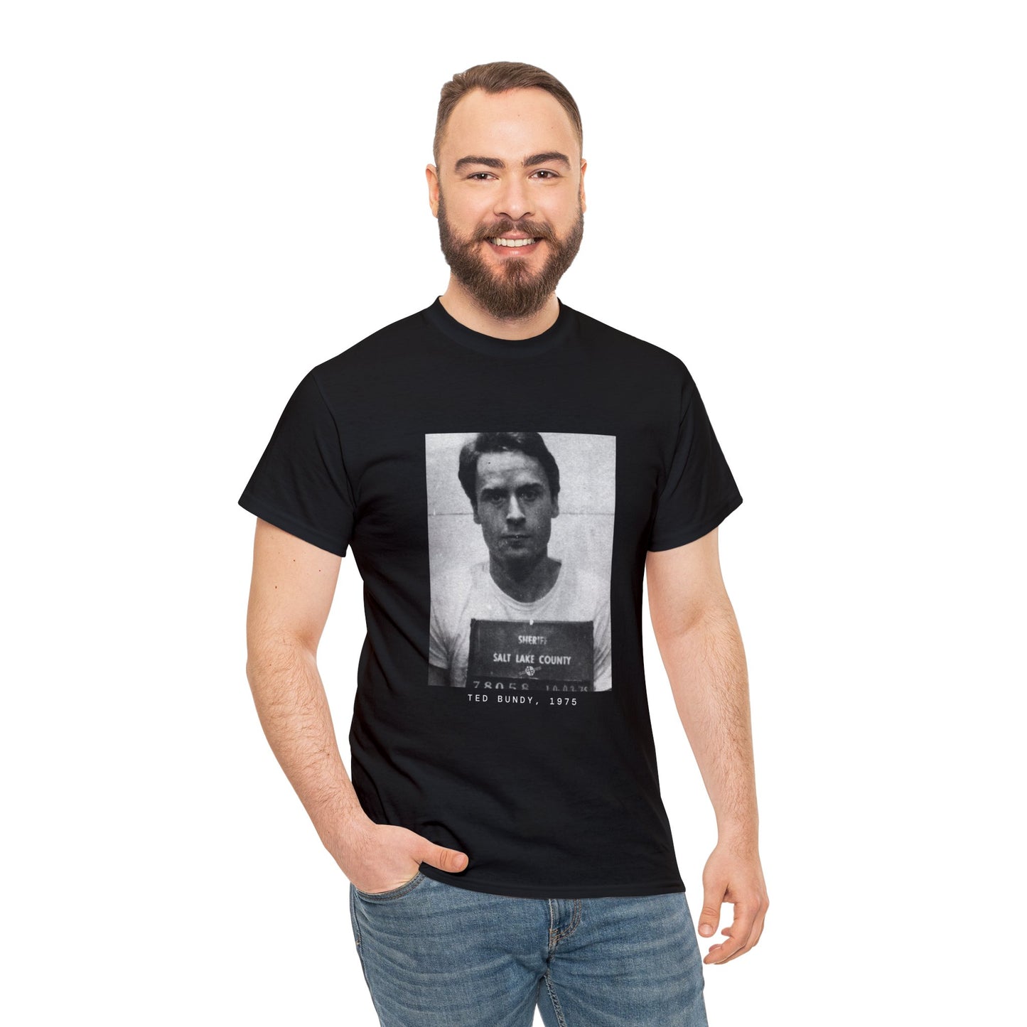 Camiseta con foto policial de Ted Bundy, asesino en serie de 1975