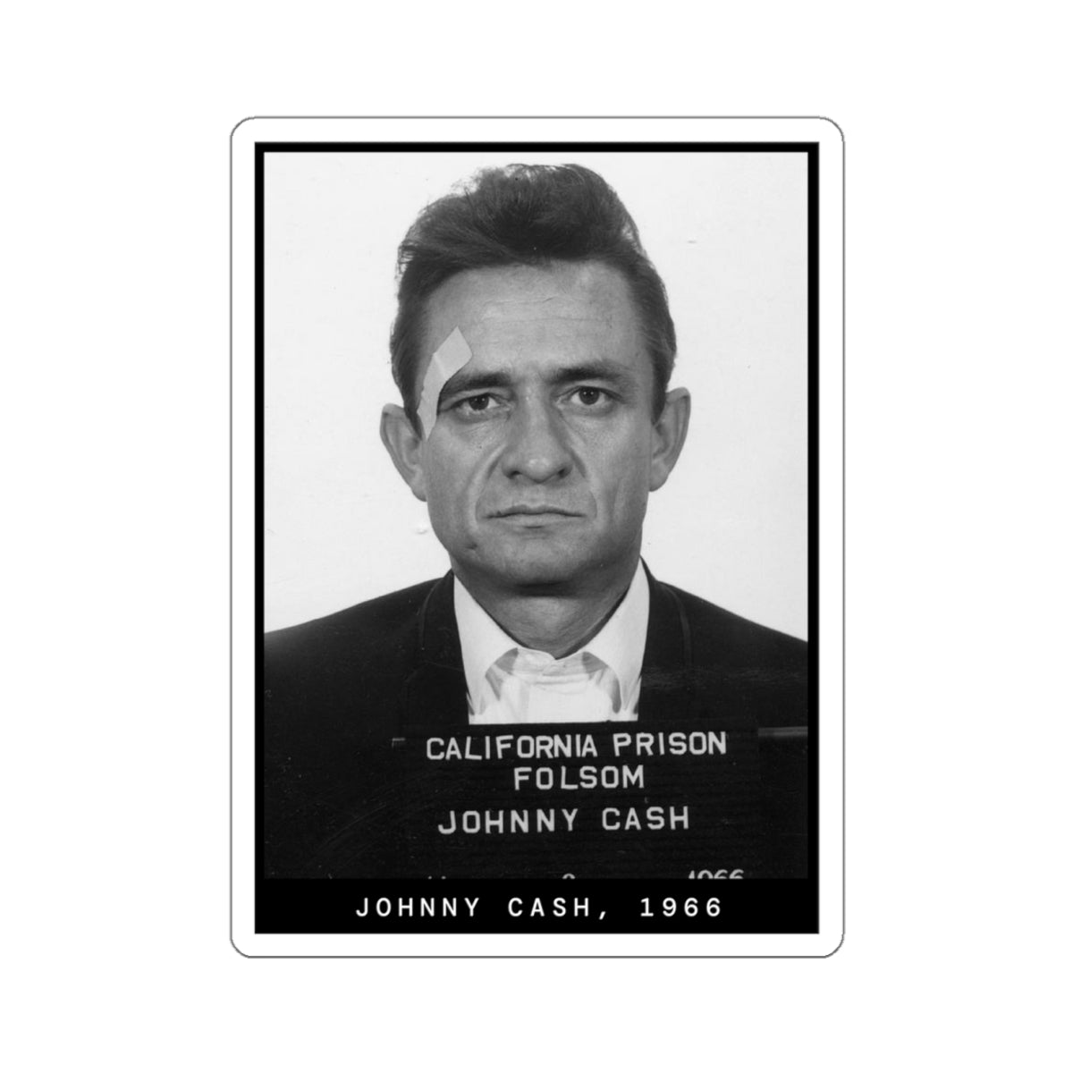 Johnny Cash, 1966 Singer Mugshot Sticker