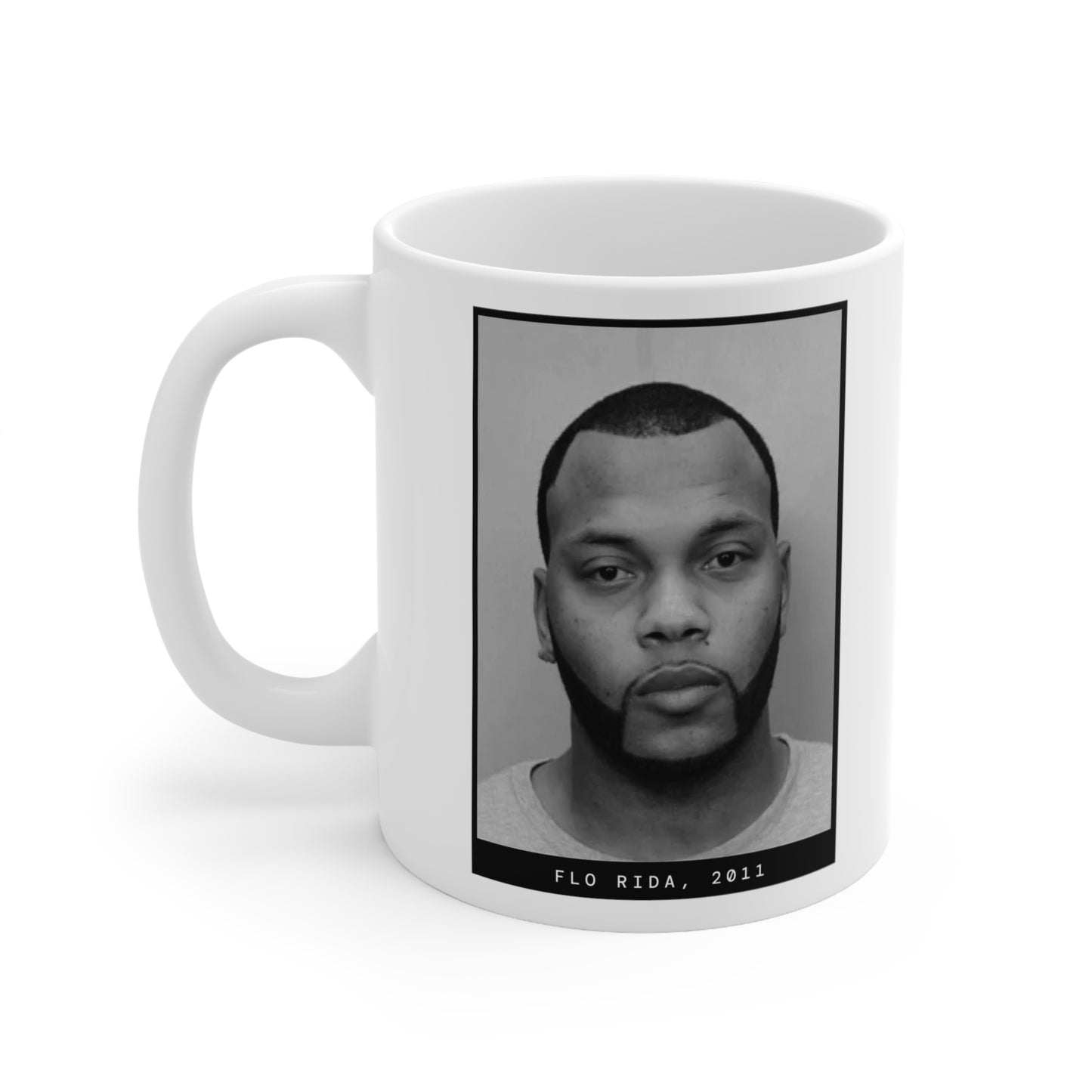 Taza con foto policial del rapero Flo Rida de 2011