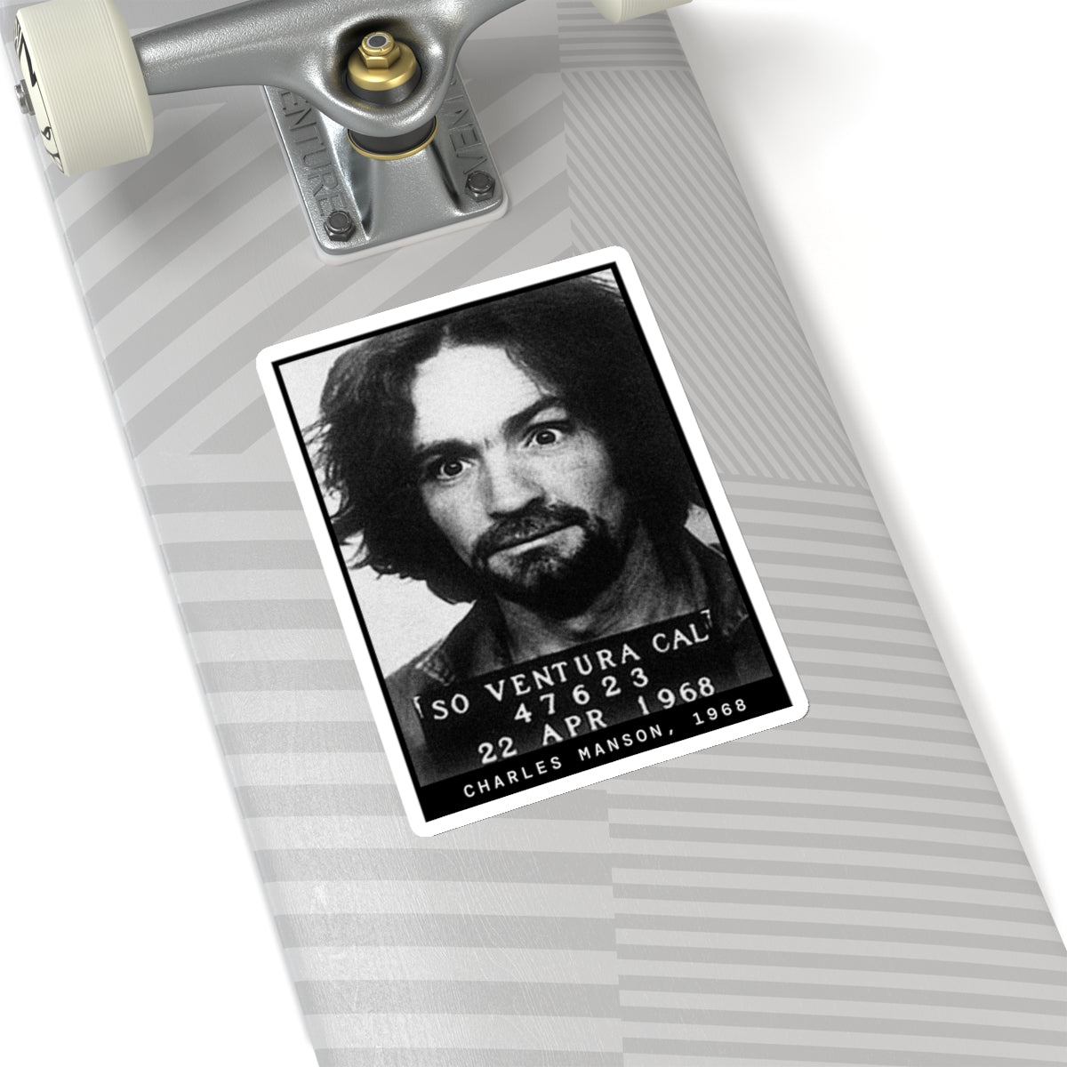 Charles Manson, 1968 Cult Leader Mugshot Sticker