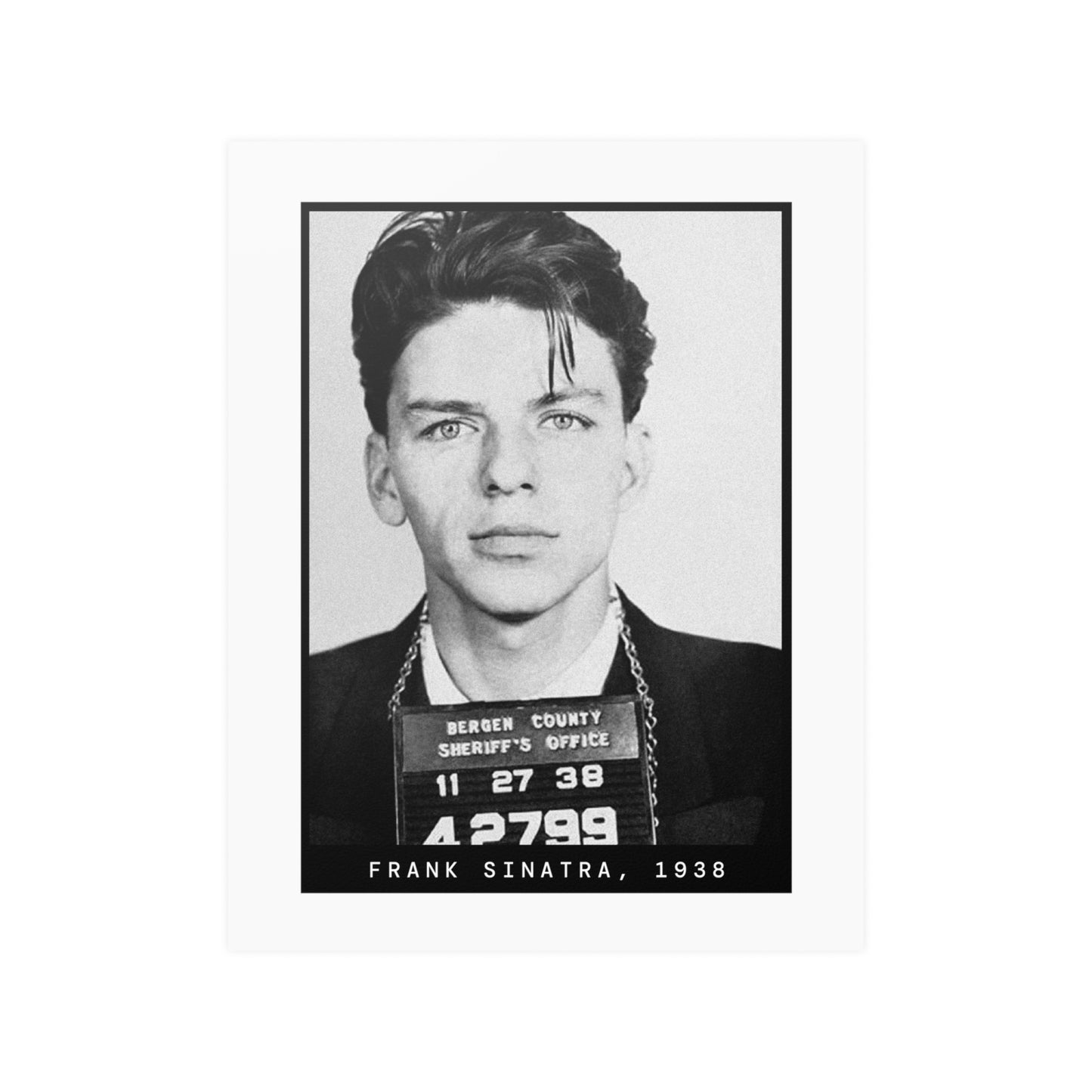 Frank Sinatra, 1938 Singer Mugshot Poster