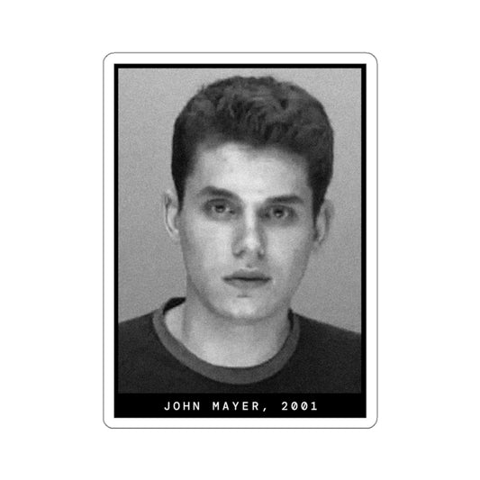 Pegatina de foto policial del cantante John Mayer, 2001