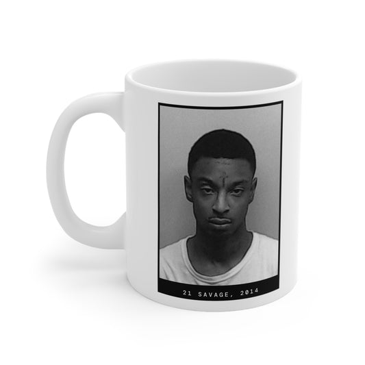 21 Savage, taza con foto policial del rapero de 2014