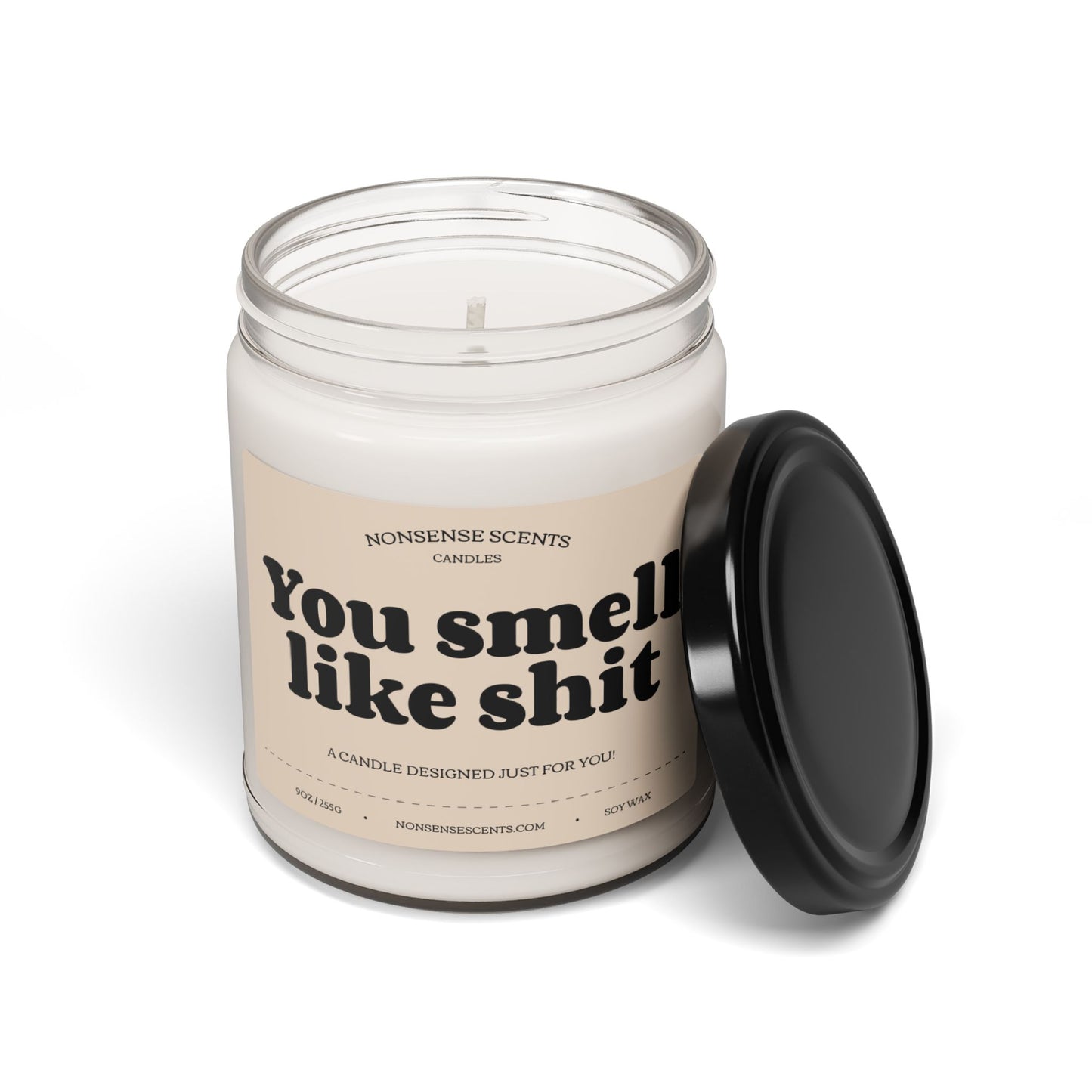 "You Smell Like Shit" Scented Candle - Funny Gag Gift Candle by Nonsense Scents