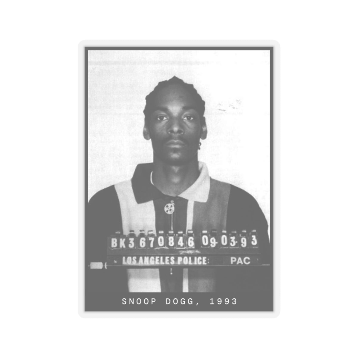 Snoop Dogg, 1993 Rapper Mugshot Sticker