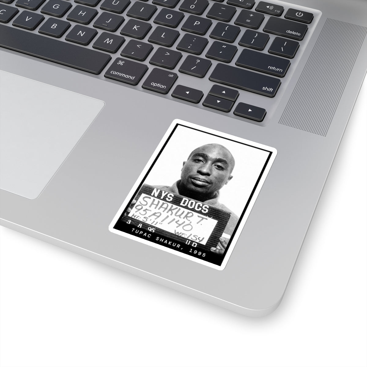 Tupac Shakur, 1995 Rapper Mugshot Sticker