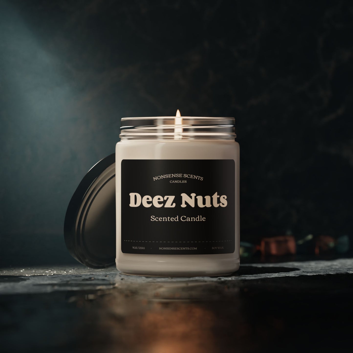 Deez Nuts Scented Candle - Funny Gag Gift Candle by Nonsense Scents