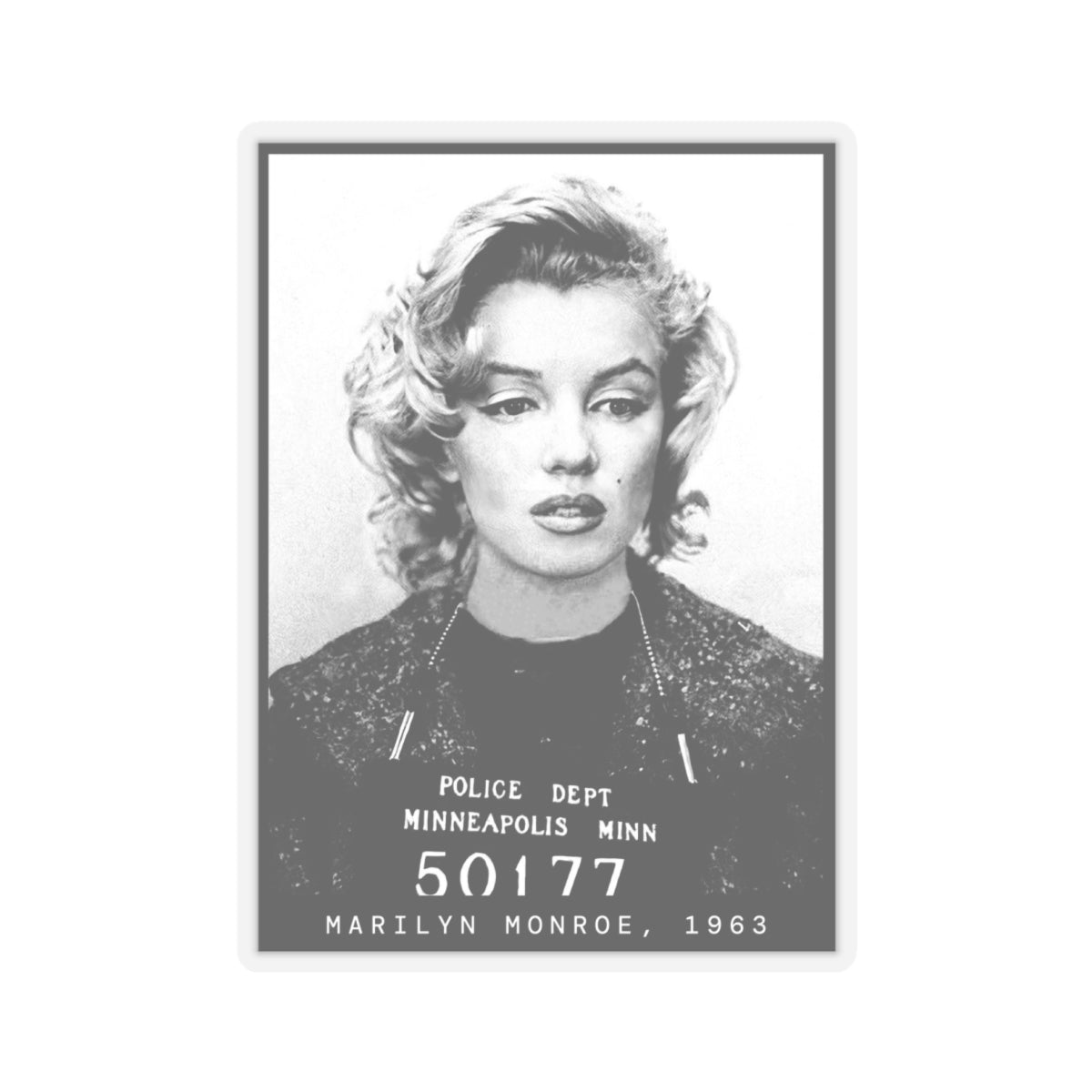 Marilyn Monroe, 1963 Actress Mugshot Sticker