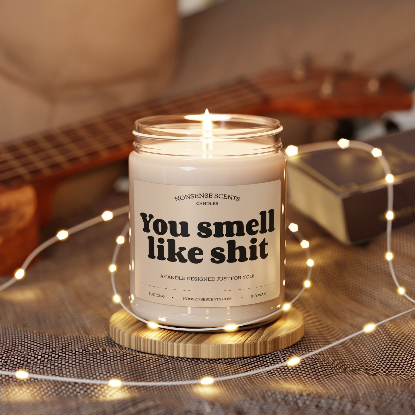 "You Smell Like Shit" Scented Candle - Funny Gag Gift Candle by Nonsense Scents