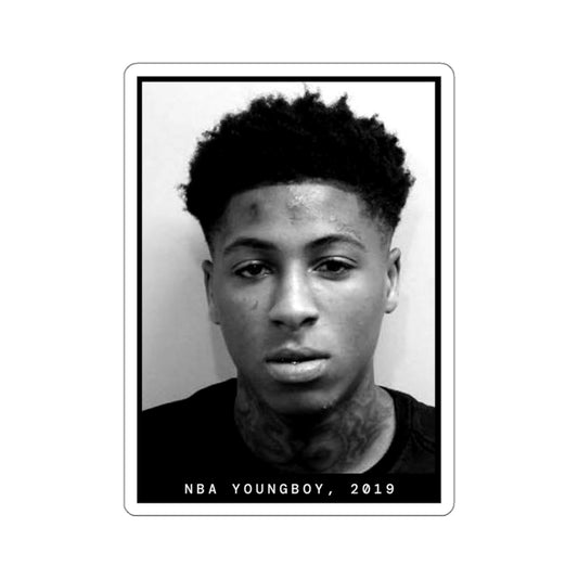 Pegatina de foto policial del rapero Youngboy de la NBA de 2019