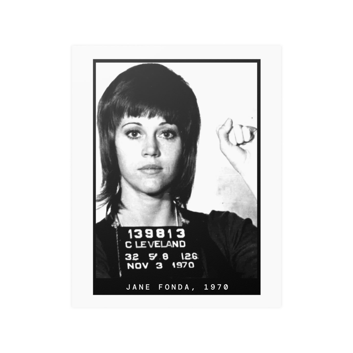 Jane Fonda, 1970 Activist Mugshot Poster