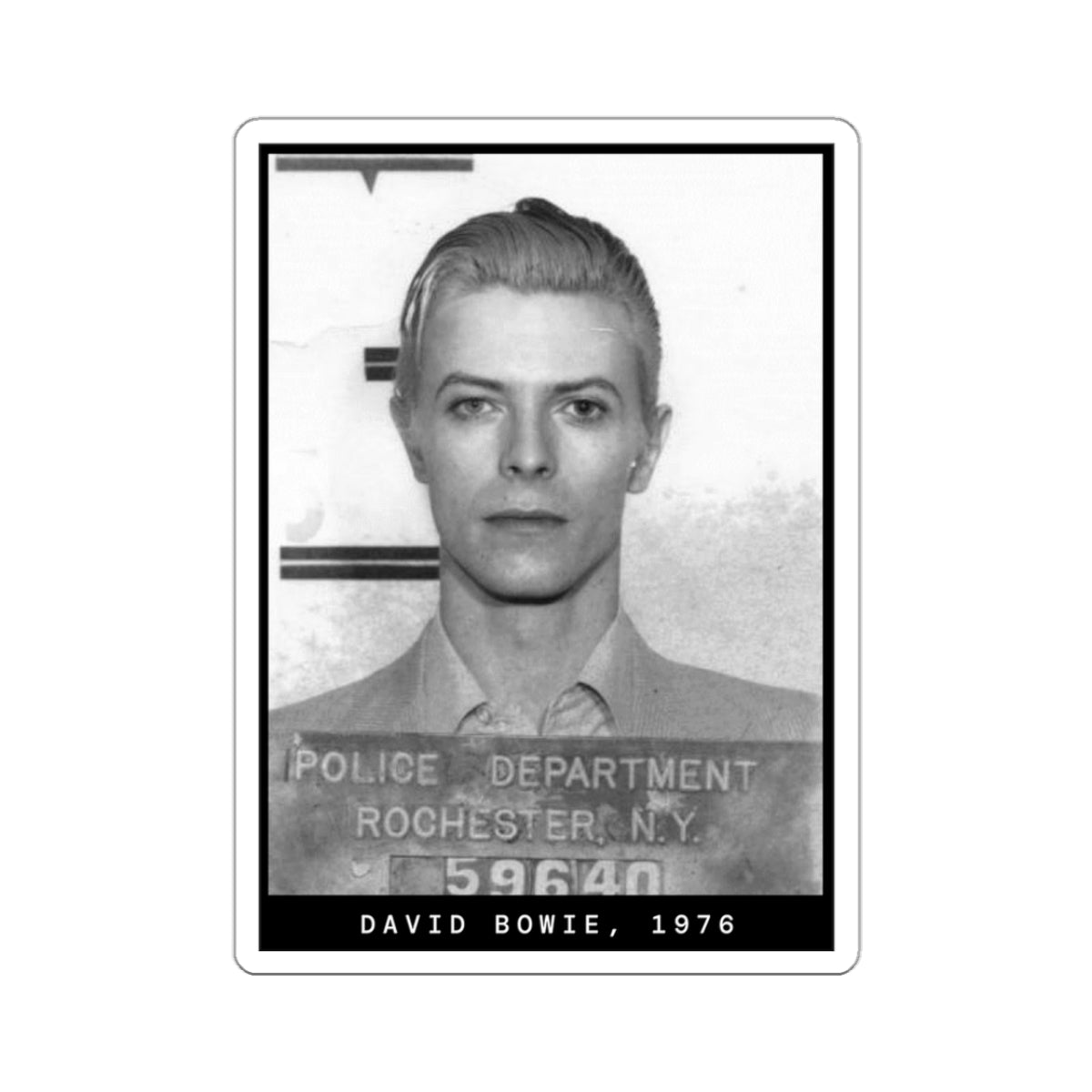 David Bowie, 1976 Singer Mugshot Sticker