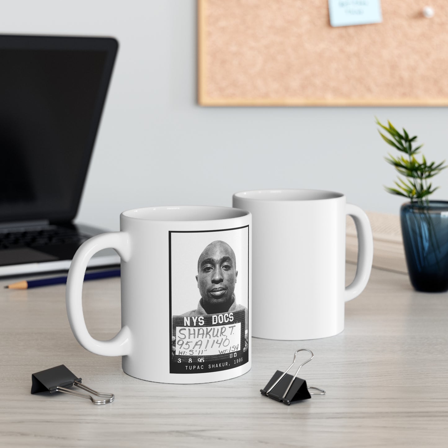 Tupac Shakur, 1995 Rapper Mugshot Mug