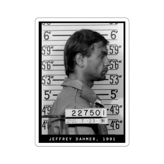 Pegatina de la foto policial del asesino en serie Jeffrey Dahmer de 1991