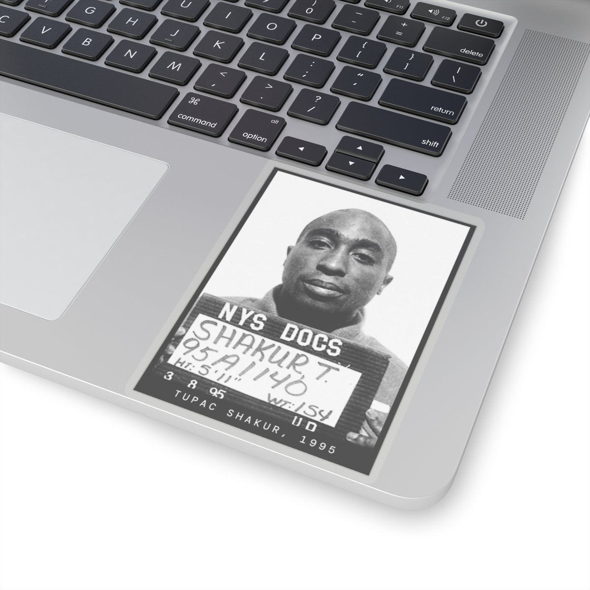 Tupac Shakur, 1995 Rapper Mugshot Sticker