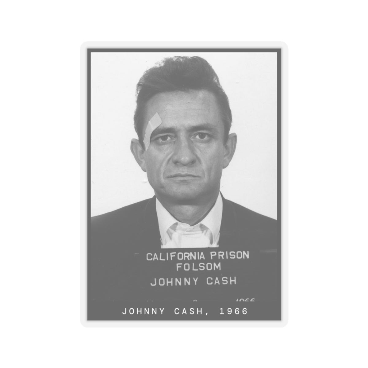 Johnny Cash, 1966 Singer Mugshot Sticker