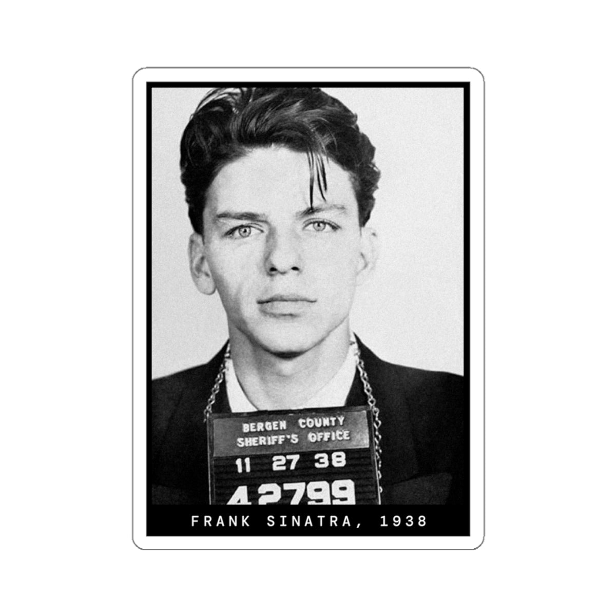 Frank Sinatra, 1938 Singer Mugshot Sticker