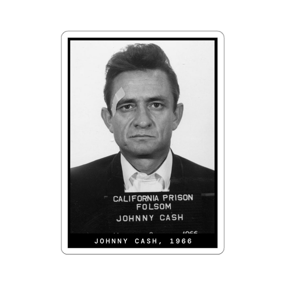 Johnny Cash, 1966 Singer Mugshot Sticker