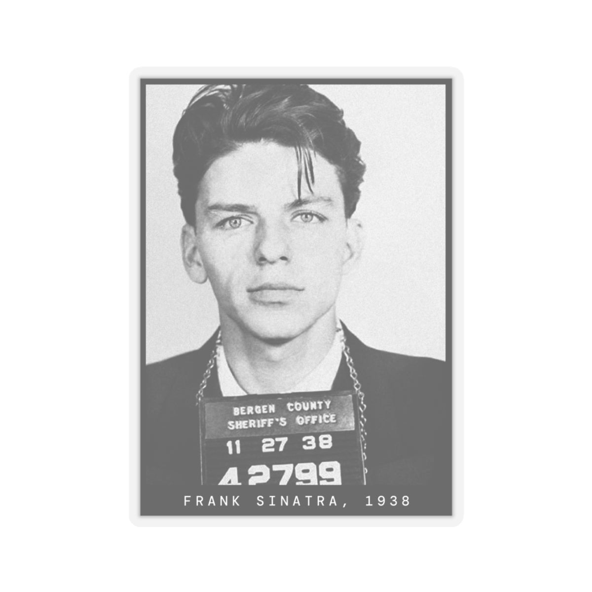 Frank Sinatra, 1938 Singer Mugshot Sticker