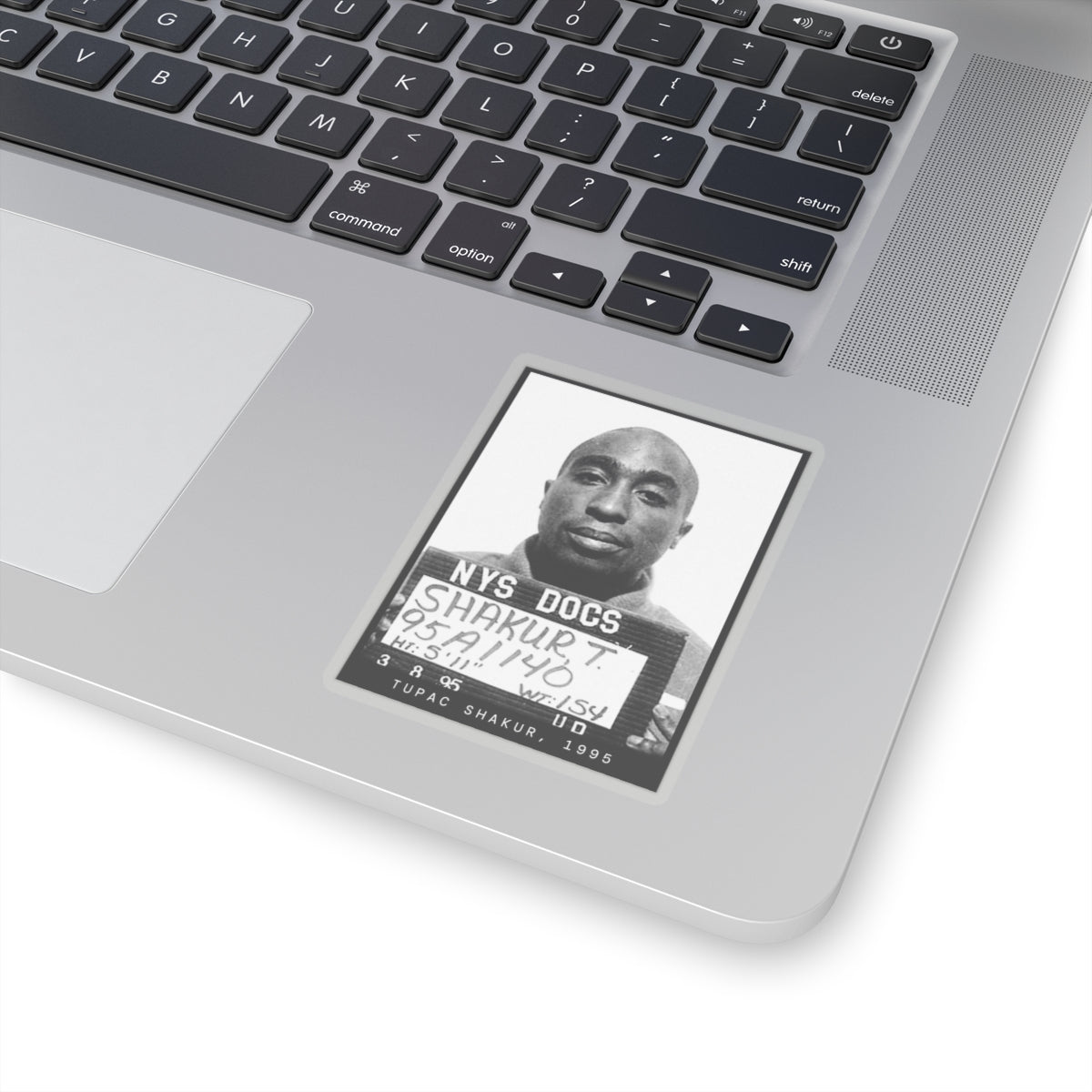 Tupac Shakur, 1995 Rapper Mugshot Sticker