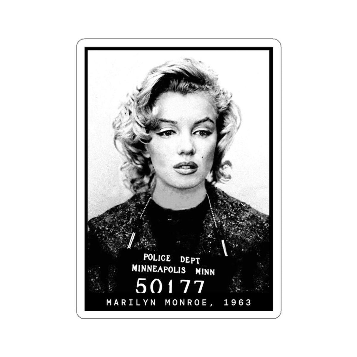 Marilyn Monroe, 1963 Actress Mugshot Sticker