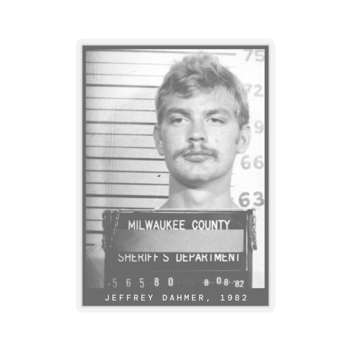 Jeffrey Dahmer, 1982 Serial Killer Mugshot Sticker