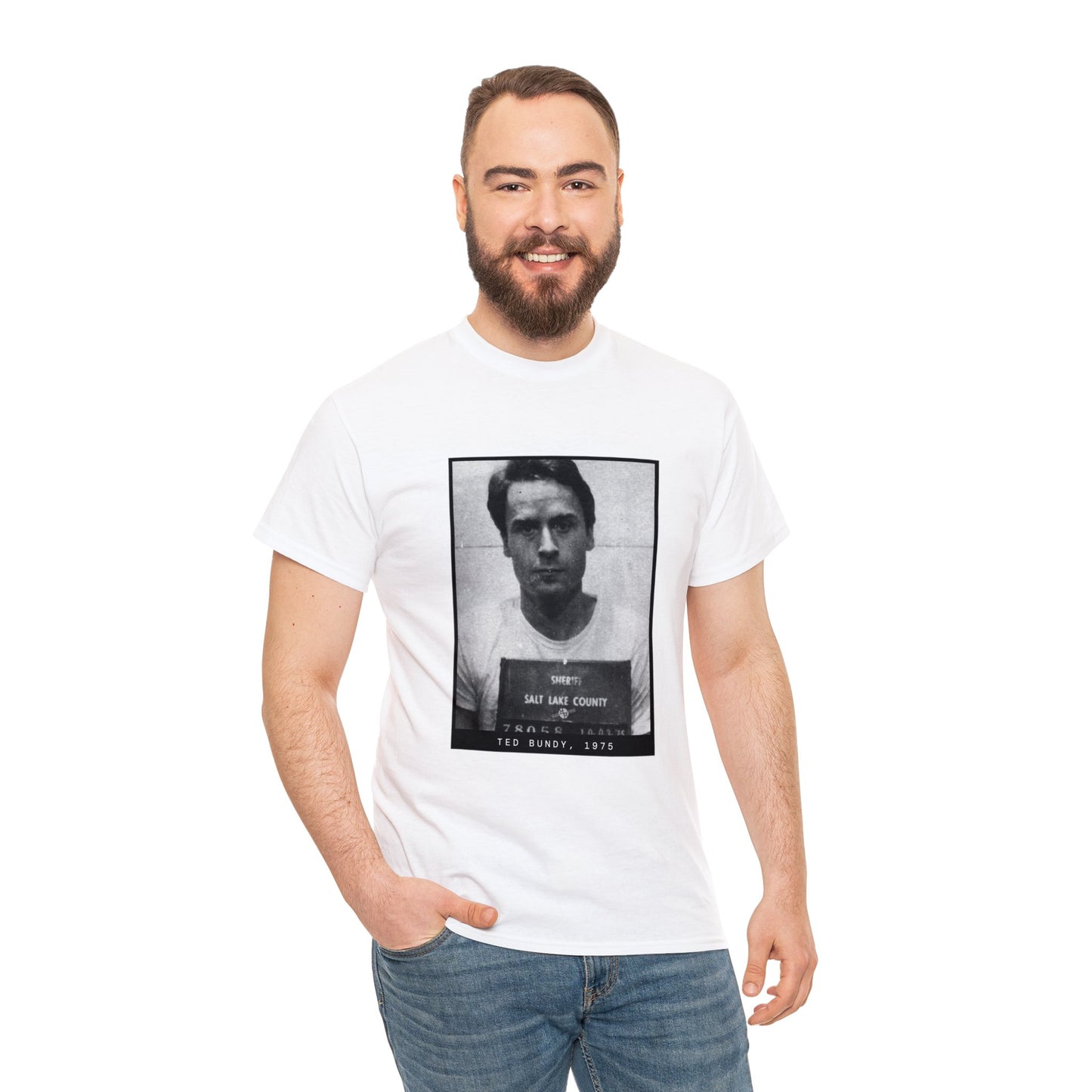 Camiseta con foto policial de Ted Bundy, asesino en serie de 1975