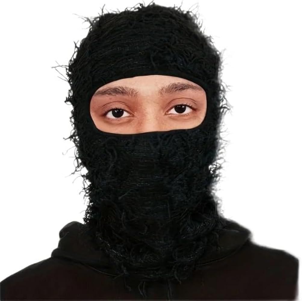 Distressed Black Skimask Balaclava