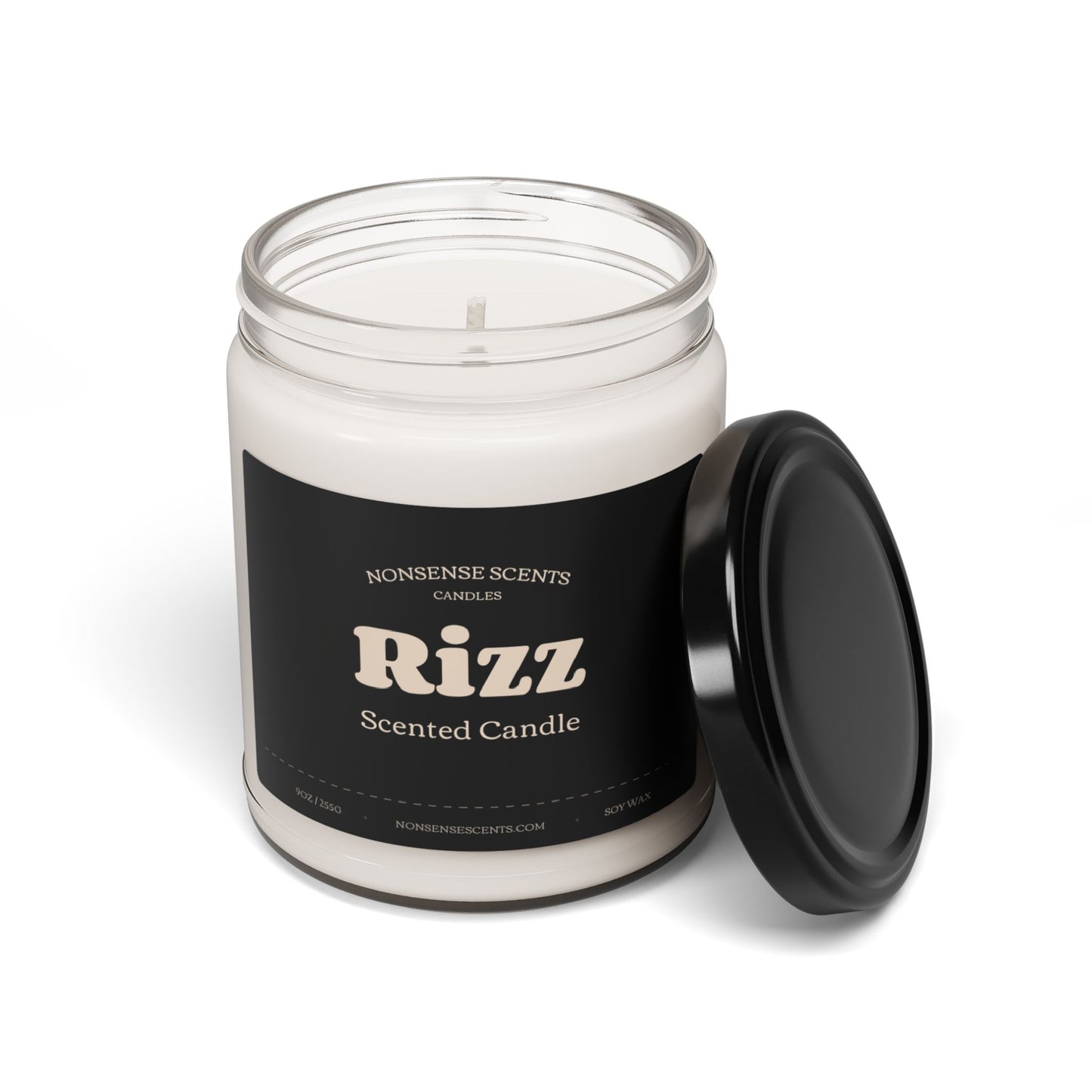 Vela perfumada Rizz: vela de regalo con un divertido chiste de granja de Nonsense Scents