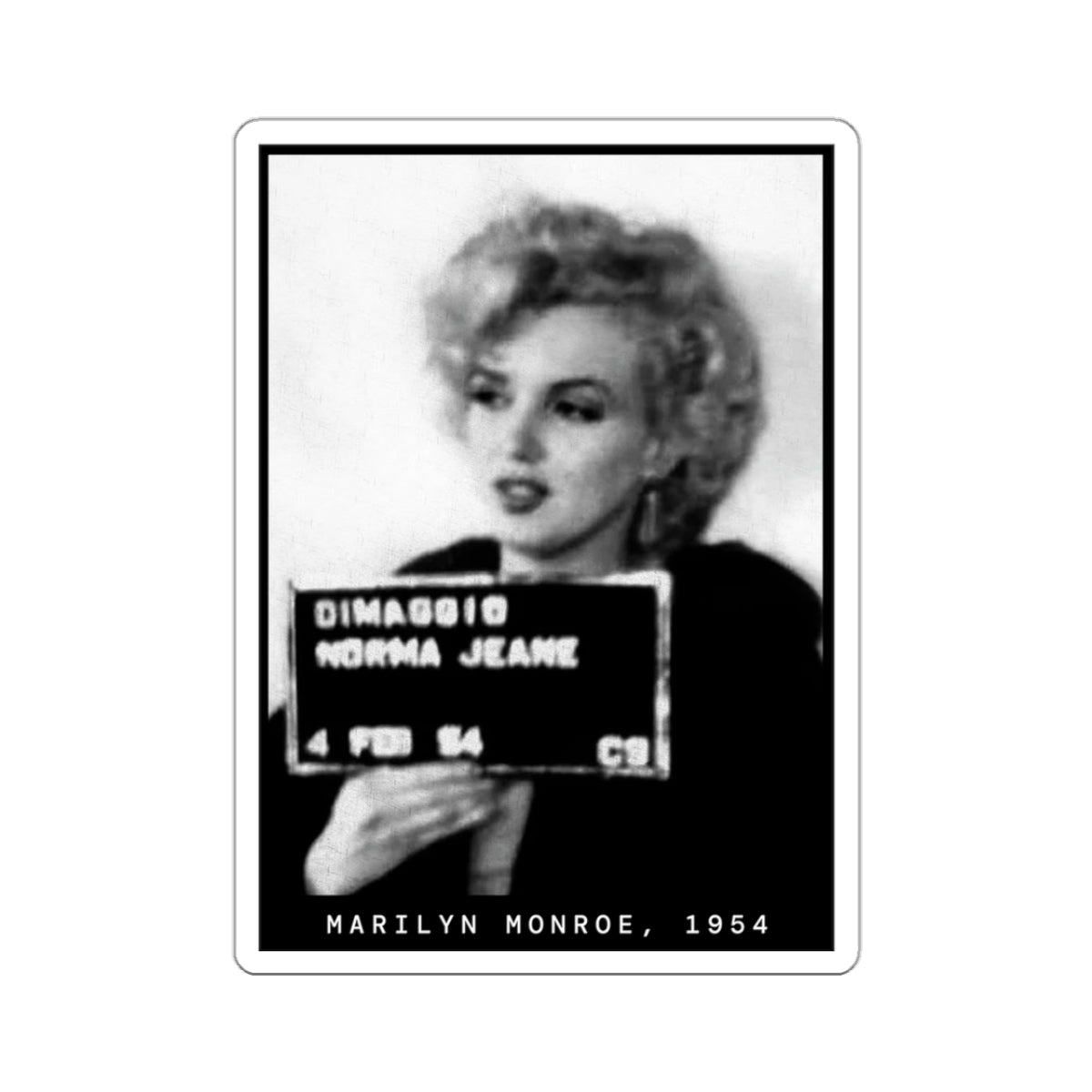 Marilyn Monroe, 1954 Actress Mugshot Sticker