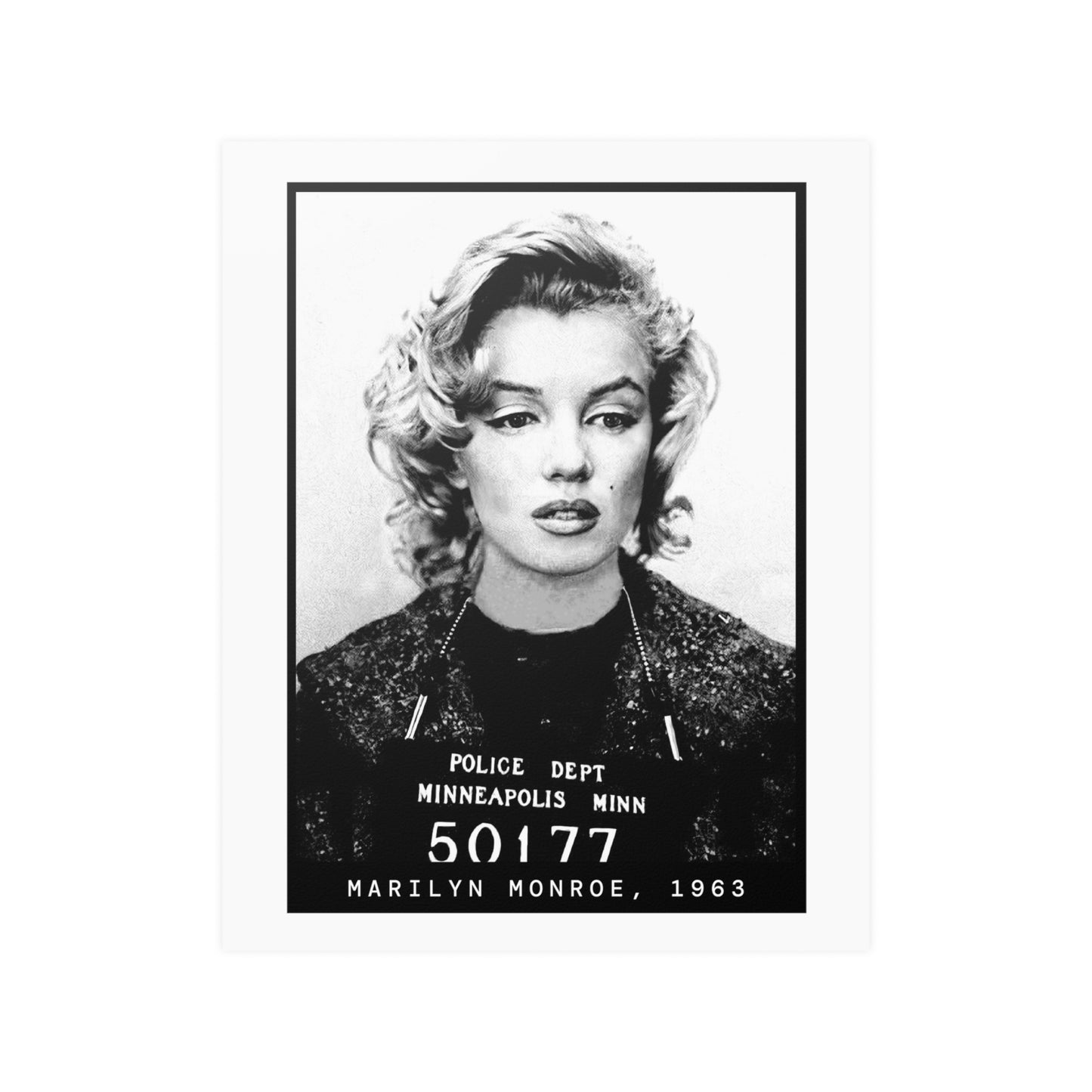 Marilyn Monroe, 1963 Actress Mugshot Poster