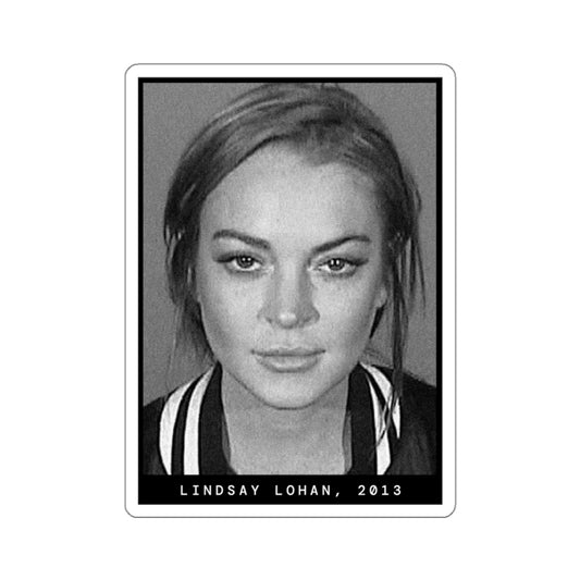 Pegatina de foto policial de Lindsay Lohan, actriz de 2013