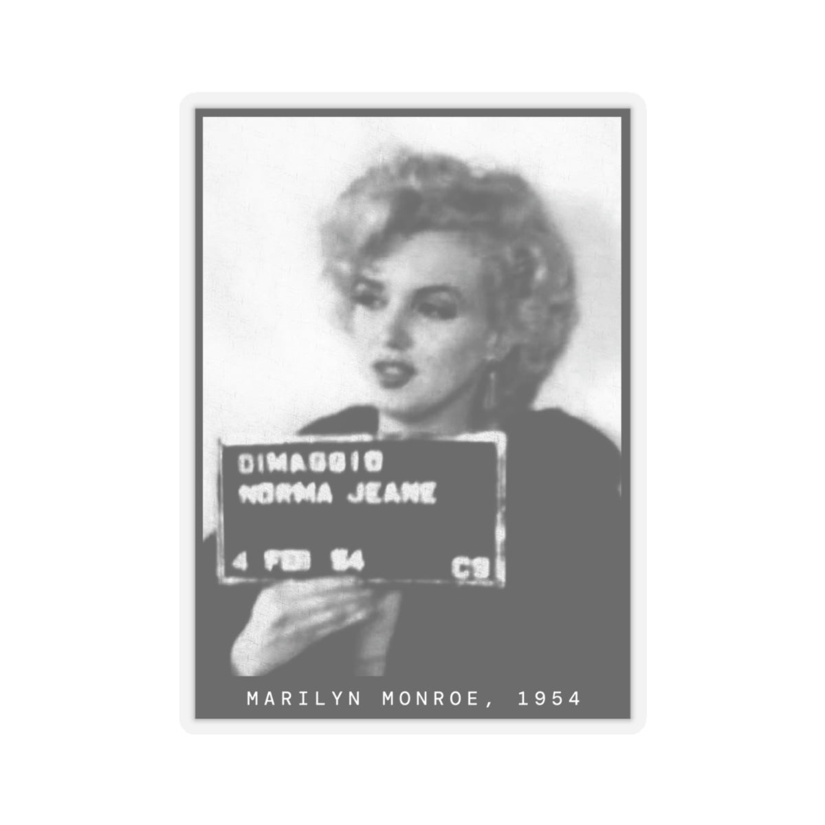 Marilyn Monroe, 1954 Actress Mugshot Sticker