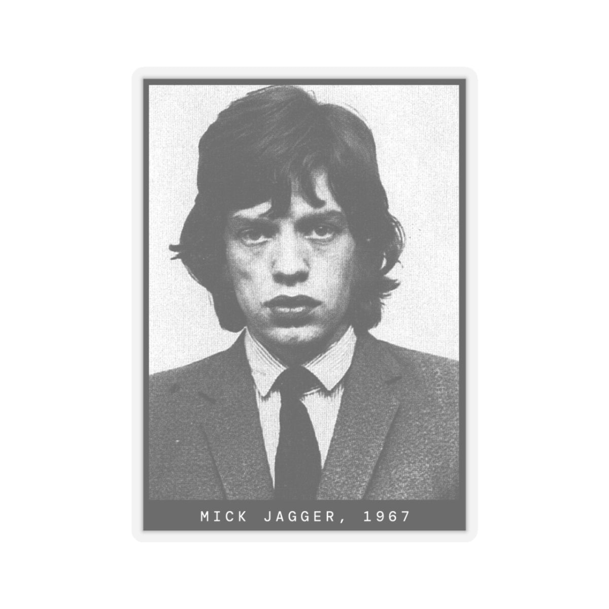 Mick Jagger, 1967 Singer Mugshot Sticker