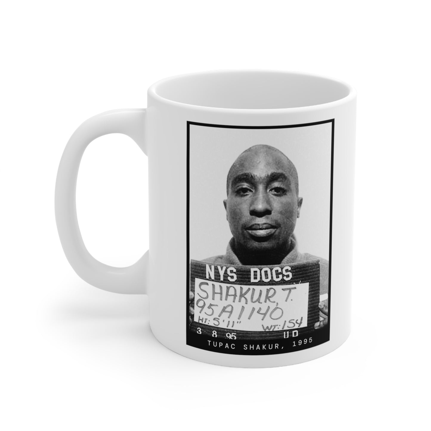 Tupac Shakur, 1995 Rapper Mugshot Mug