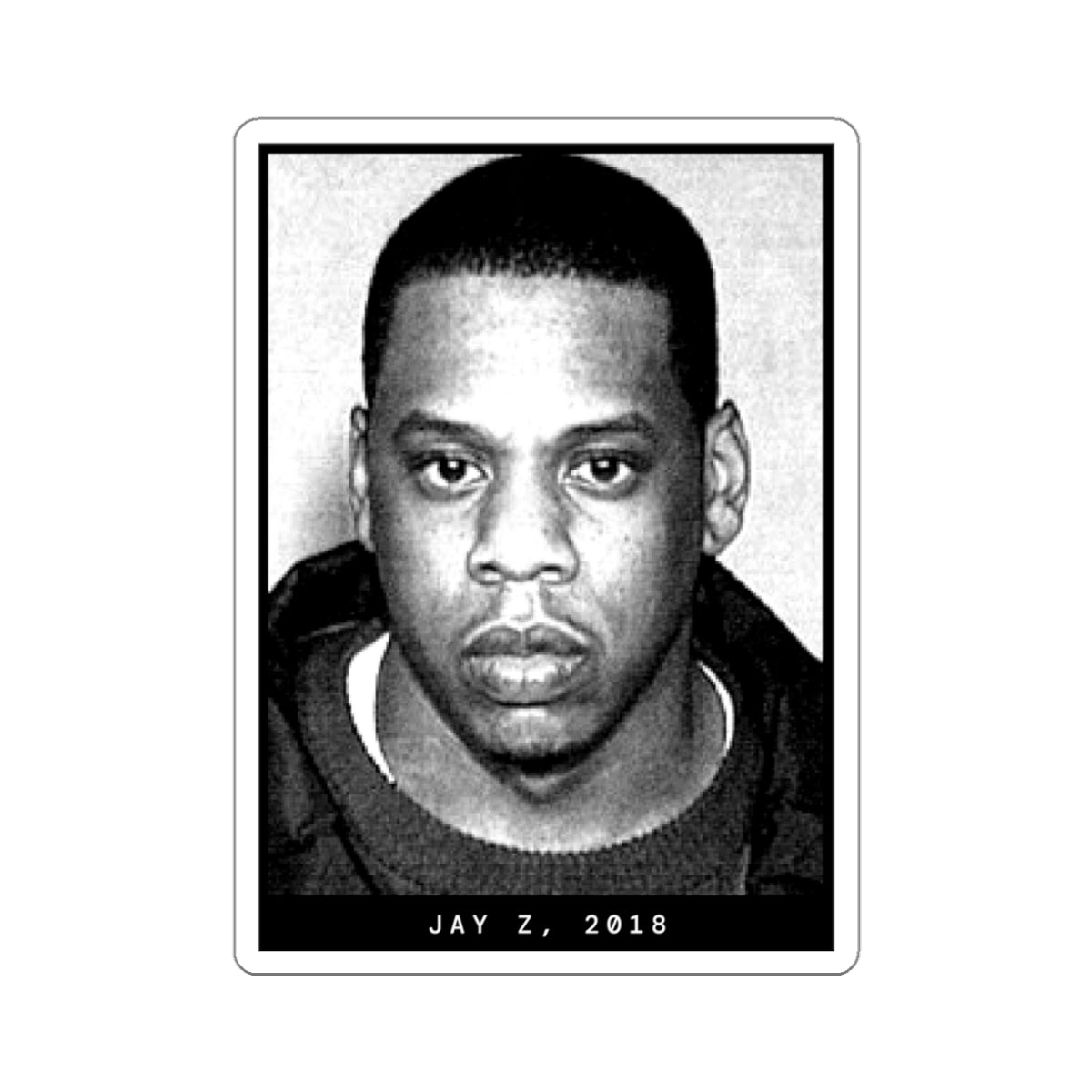 Pegatina de foto policial del rapero Jay Z de 2018