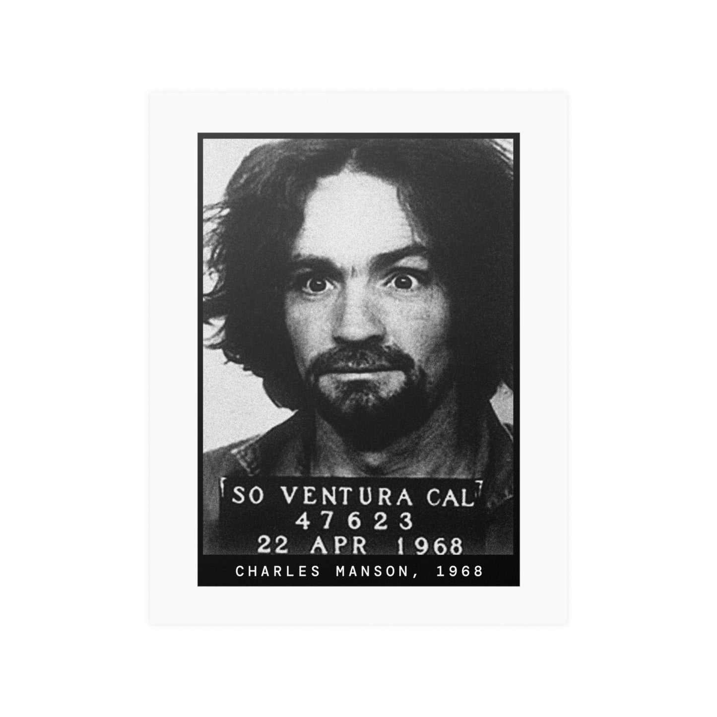 Charles Manson, 1968 Cult Leader Mugshot Poster