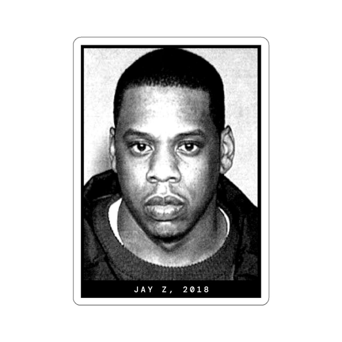 Pegatina de foto policial del rapero Jay Z de 2018