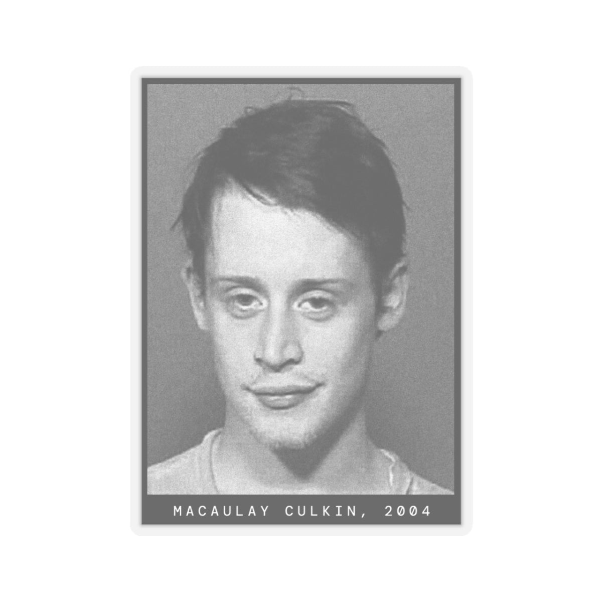 Pegatina de foto policial de un famoso de 2004, Macaulay Culkin