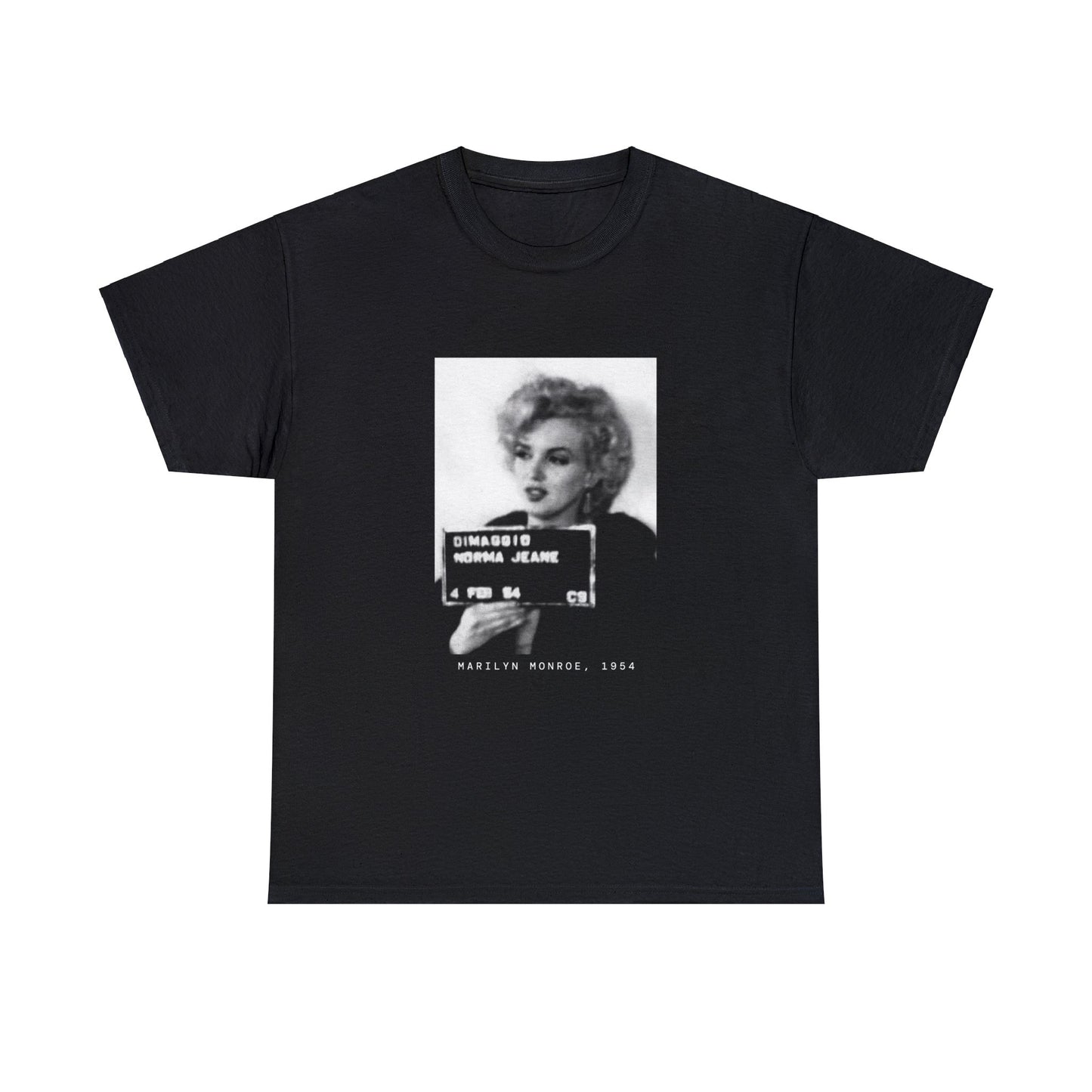 Camiseta con foto policial de Marilyn Monroe, actriz de 1954