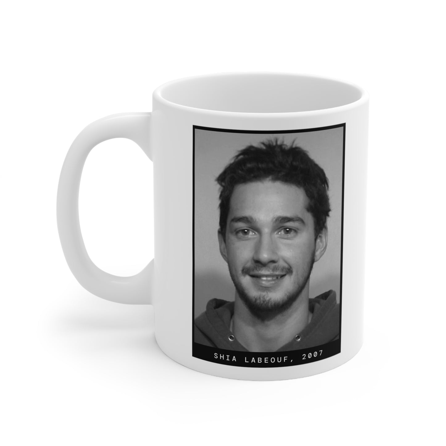 Taza con foto policial del actor Shia LaBeouf, 2007