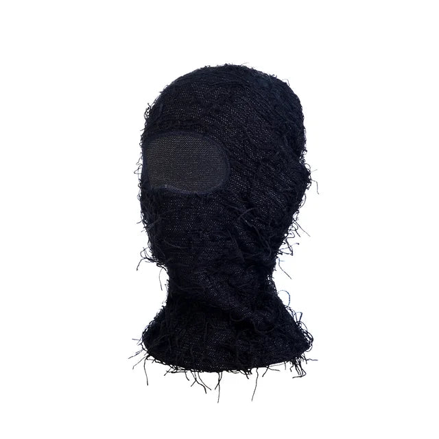 Distressed Black Skimask Balaclava